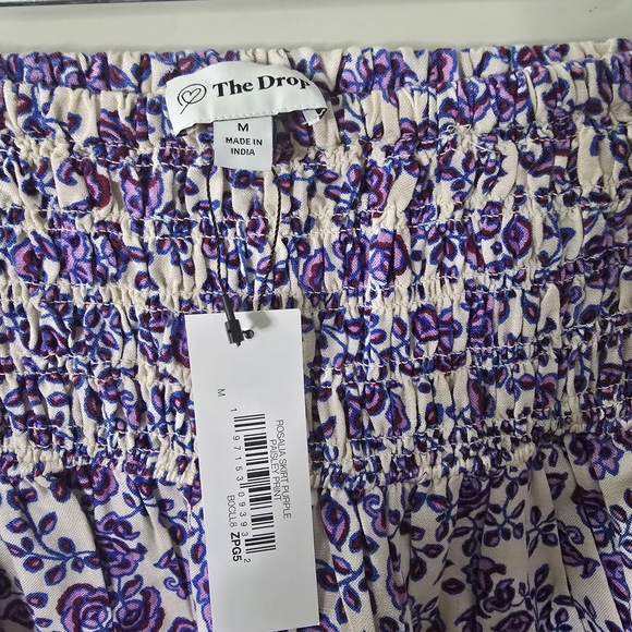 Elegant Purple Floral A-Line Skirt - Picture 3 of 4